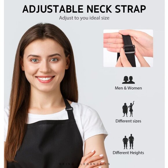 TWO - Luxury Cotton Chef Aprons – Timeless Protection & Style - Picture 3 of 7